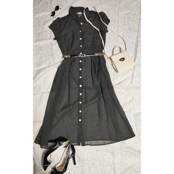 Vintage sheer Polka Dot maxi dress - Picture 10 of 10